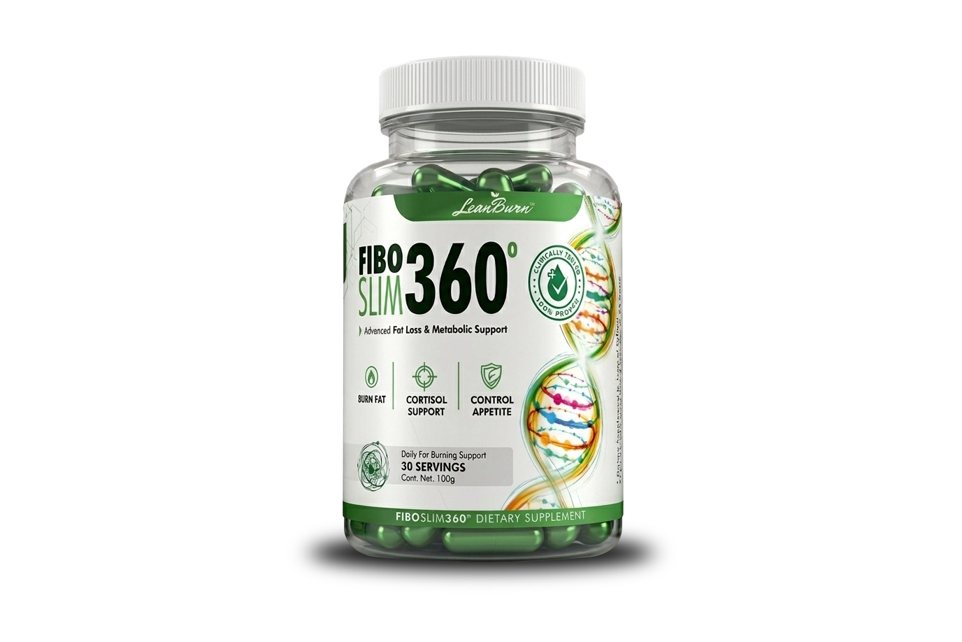 Paquete de 1 frasco FIBO SLIM 360° suplemento para control de peso de 30 días